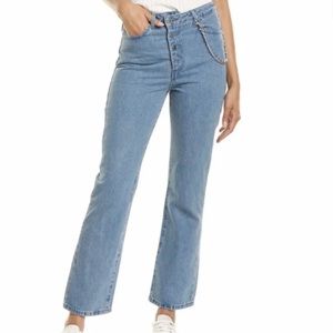 WeWoreWhat Crossover Straight Leg Jeans